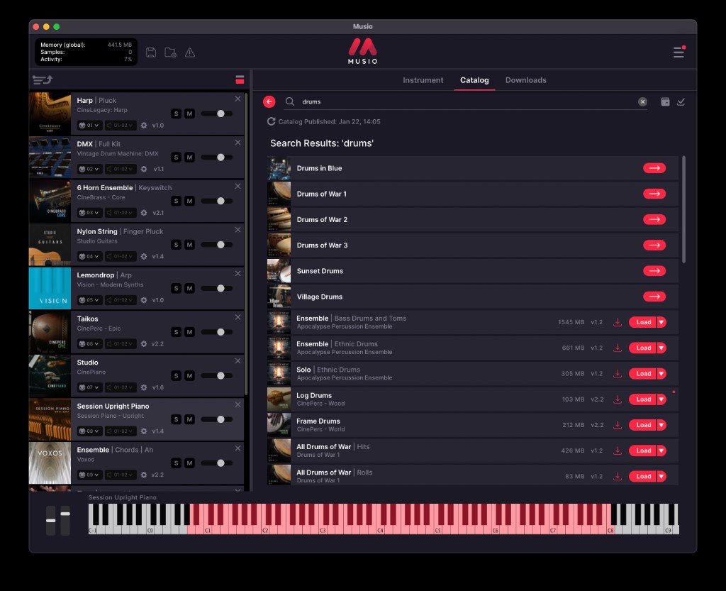 Musio search results for drums